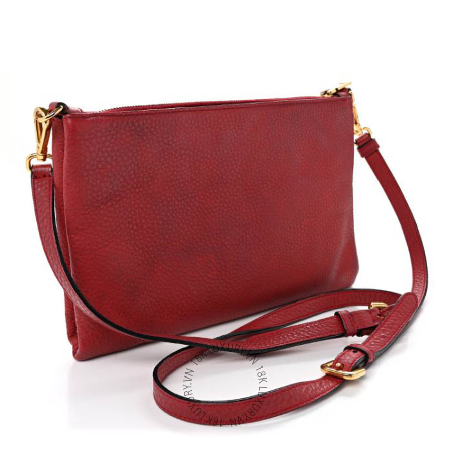 Túi đeo chéo Prada Vitello Daino Zippered Crossbody Bag Rosso FPTP049