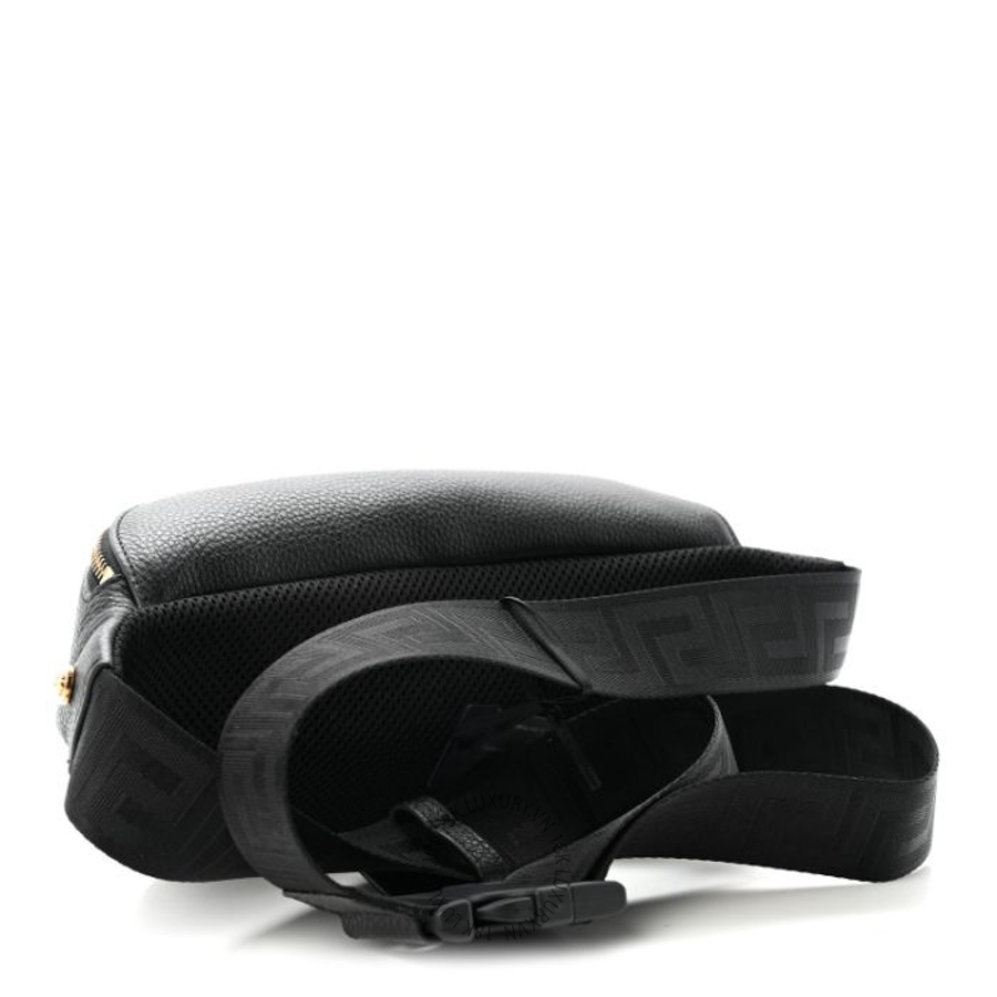 Túi đeo hông Versace Grained Calfskin Vanitas Medea Belt Bag Black TVS37