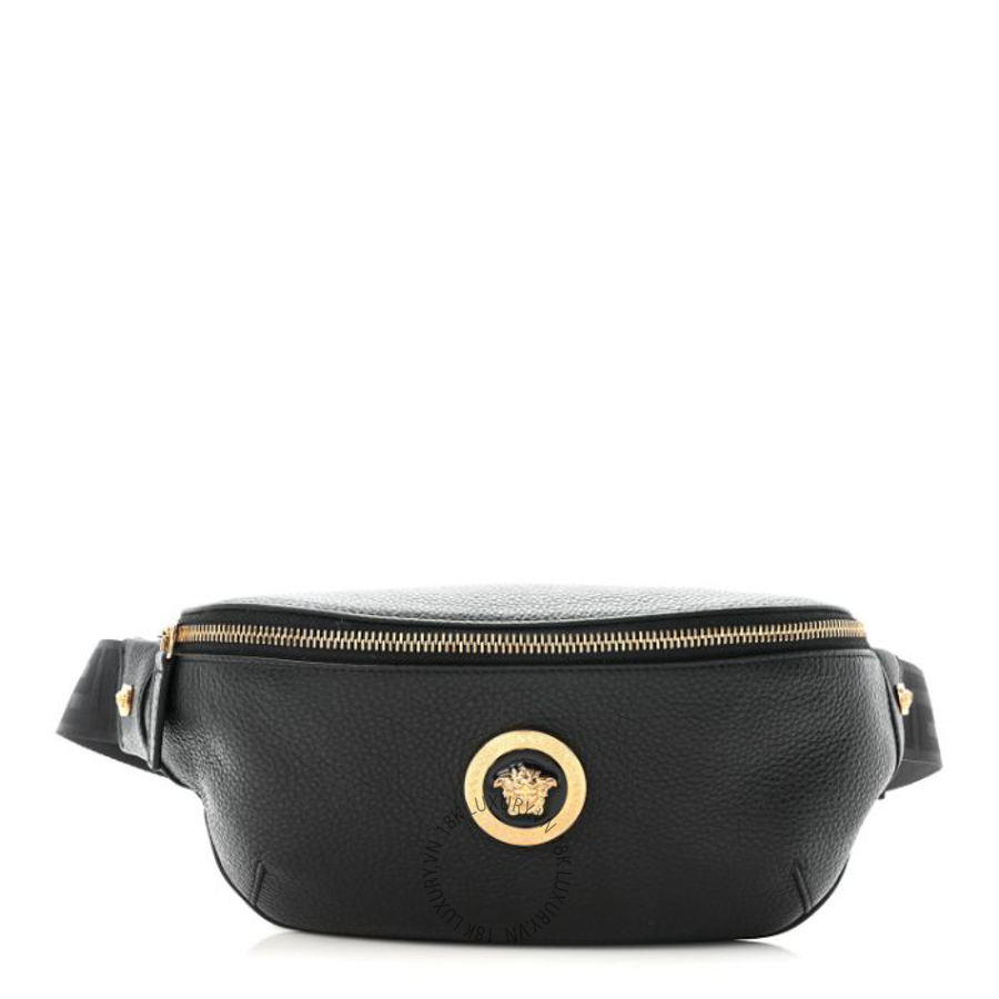 Túi đeo hông Versace Grained Calfskin Vanitas Medea Belt Bag Black TVS37