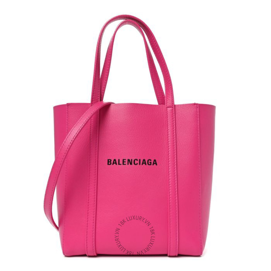 Túi mini Balenciaga Calfskin XXS Everyday Tote Neon Pink BLG174