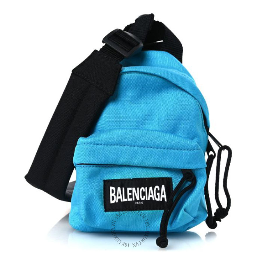 Túi mini Balenciaga Recycled Casual Nylon Mini Oversized Backpack Cyclades Blue BLG039