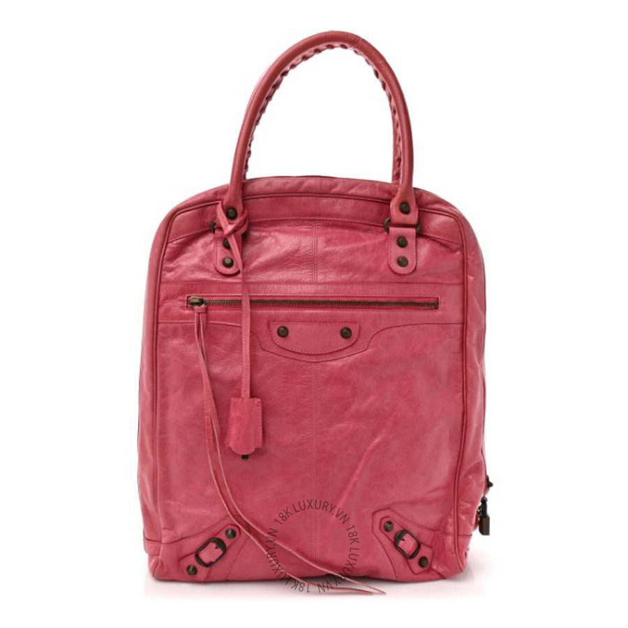 Túi xách Balenciaga Agneau Classic Hardware Briefcase Tote Pivoine BLG094