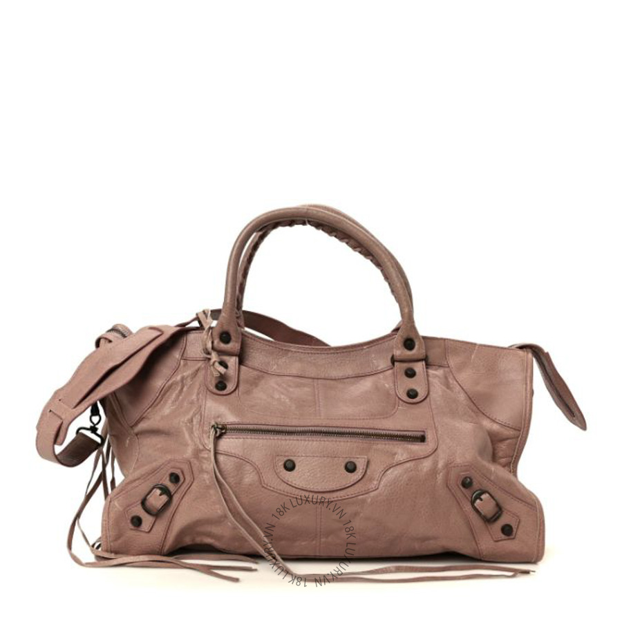 Túi xách Balenciaga Agneau Classic Hardware Part Time Parme Hồng Xám Tro BLG301