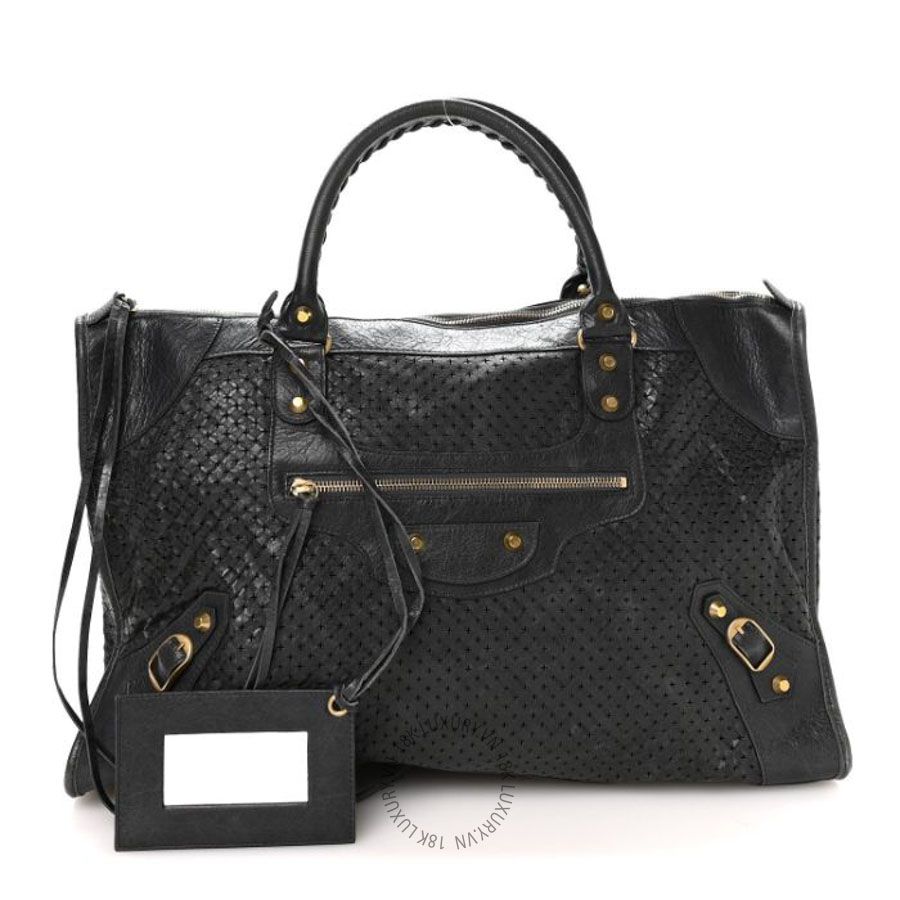 Túi xách Balenciaga Agneau Laser Cut Cross Classic Gold Hardware Work Grey BLG463