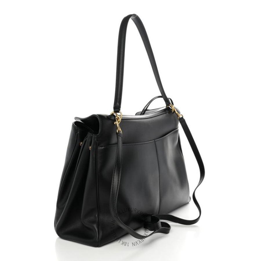 Túi xách Balenciaga Smooth Calfskin Large Rodeo Top Handle Handbag Black BLG246