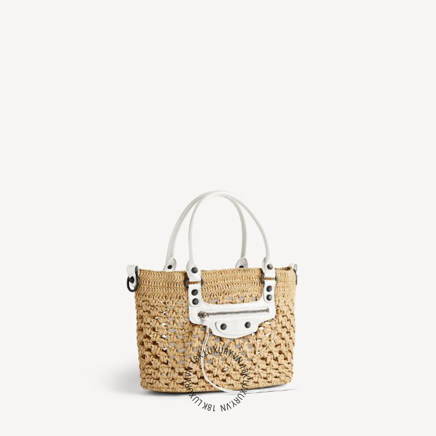 Túi xách Balenciaga Women's Le City Basket Small in Natural/optic White 8665002ACGC9291 BLT175