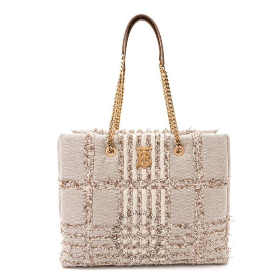 Túi xách Burberry Cotton Needle Punch Medium Shopper Tote Natural FPTG090