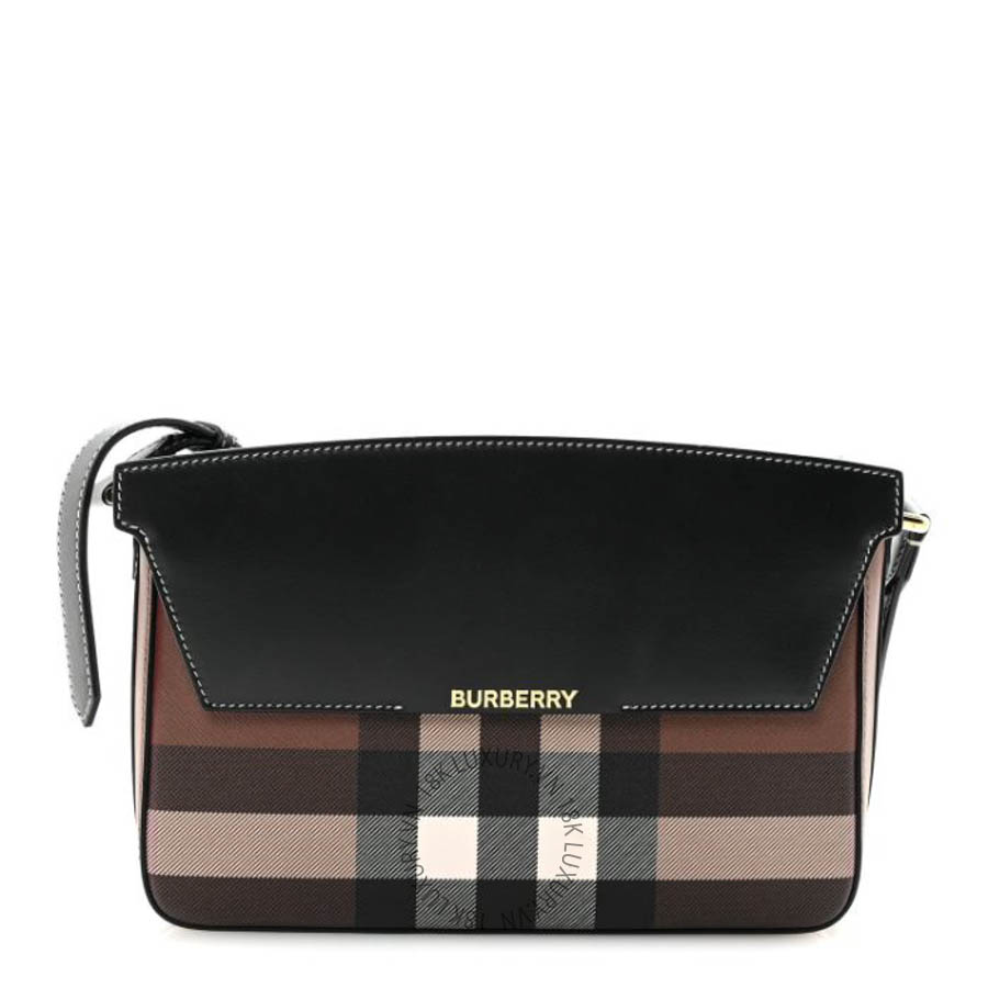 Túi xách Burberry E-Canvas Check Calfskin Catherine Shoulder Bag Dark Birch Brown FPTG099
