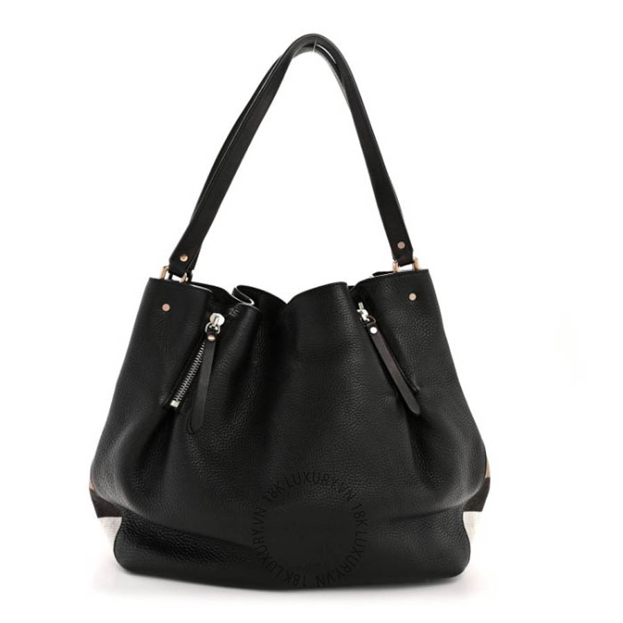 Túi xách Burberry Grainy Calfskin House Check Medium Maidstone Black FPTG046