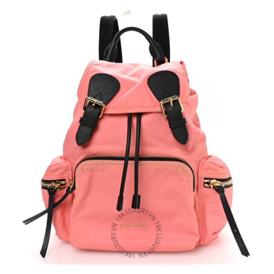 Túi xách Burberry Nylon Medium Rucksack Backpack Bright Coral Pink FPTG037