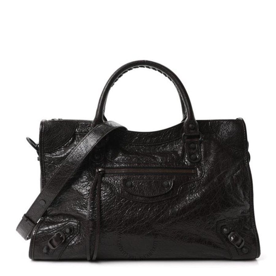 Túi xách đeo chéo Balenciaga Agneau Arena Classic Hardware Medium Le City Espresso BLG322