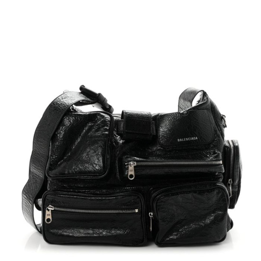 Túi xách đeo chéo Balenciaga Agneau Arena Superbusy Messenger Bag Black BLG002