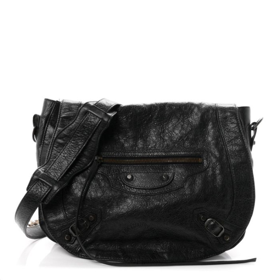 Túi xách đeo chéo Balenciaga Agneau Classic Hardware Neo Folk Messenger Black BLG063