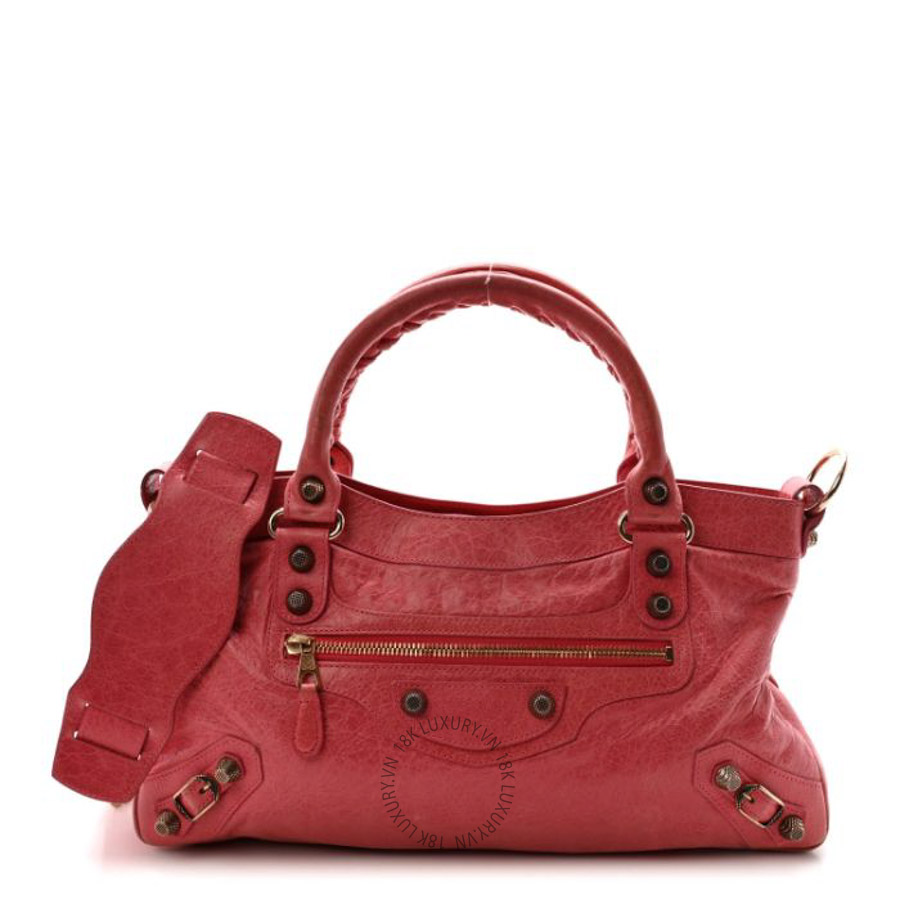 Túi xách đeo chéo Balenciaga Agneau Giant 12 Rose Gold Hardware First Grenadine BLG448
