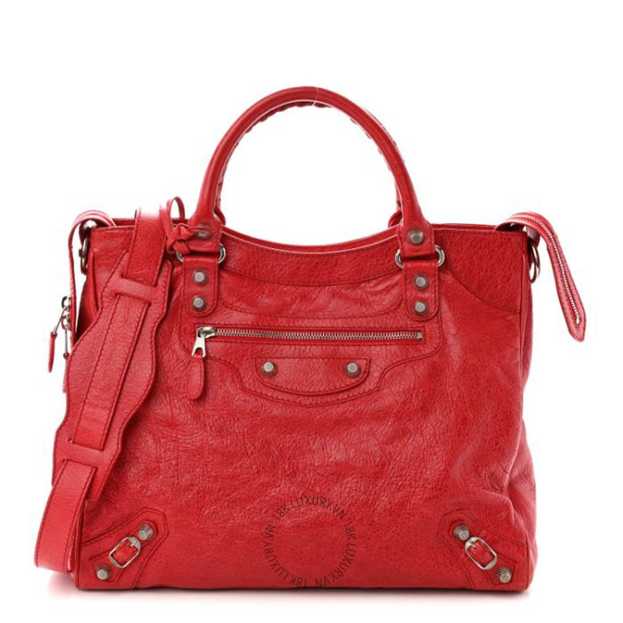 Túi xách đeo chéo Balenciaga Agneau Giant 12 Silver Hardware Velo Coquelicot BLG311