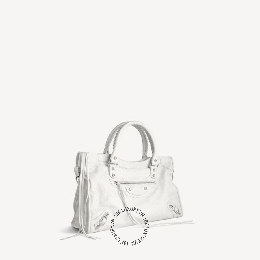 Túi xách đeo chéo Balenciaga Le City Bag Medium in Optic White 7977862AA9S9104 BLT370