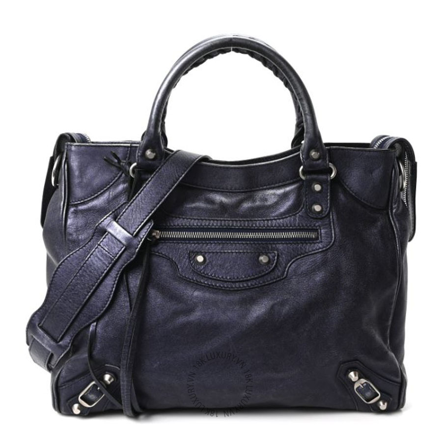 Túi xách đeo chéo Balenciaga Metallic Agneau Classic Silver Hardware Velo Maree BLG085