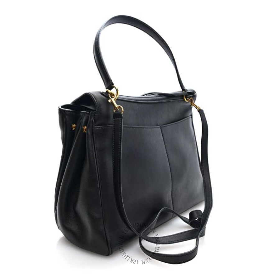 Túi xách đeo chéo Balenciaga Natural Smooth Calfskin Medium Rodeo Top Handle Handbag Black BLG031