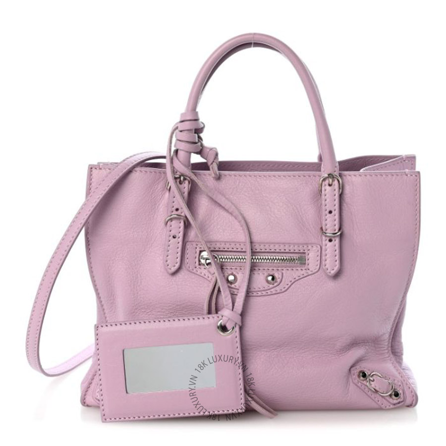 Túi xách đeo chéo Balenciaga Veau Papier A4 Tote Rose Orchid BLG042