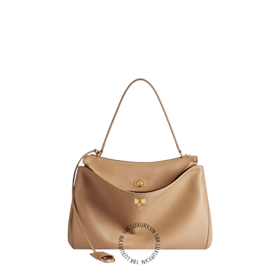 Túi xách đeo chéo Balenciaga Women's Rodeo Handbag Medium in Latte 7897722AA4V2621 BLT205