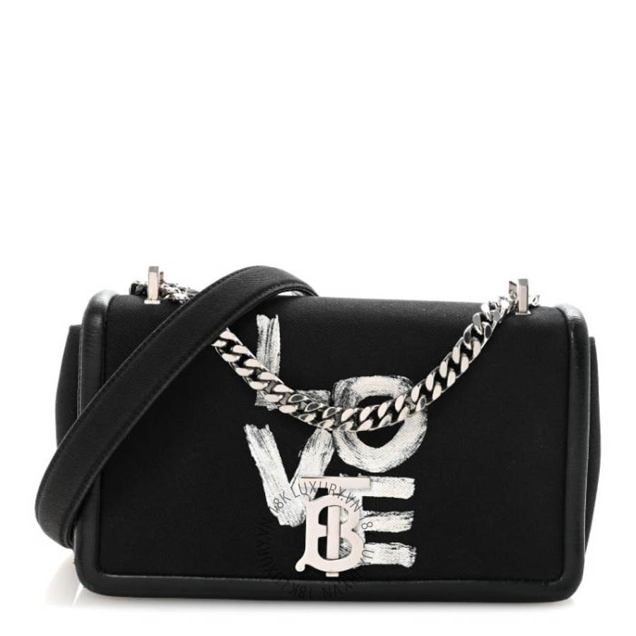 Túi xách đeo chéo Burberry Canvas Printed Small Love Lola Bag Black FPTG007
