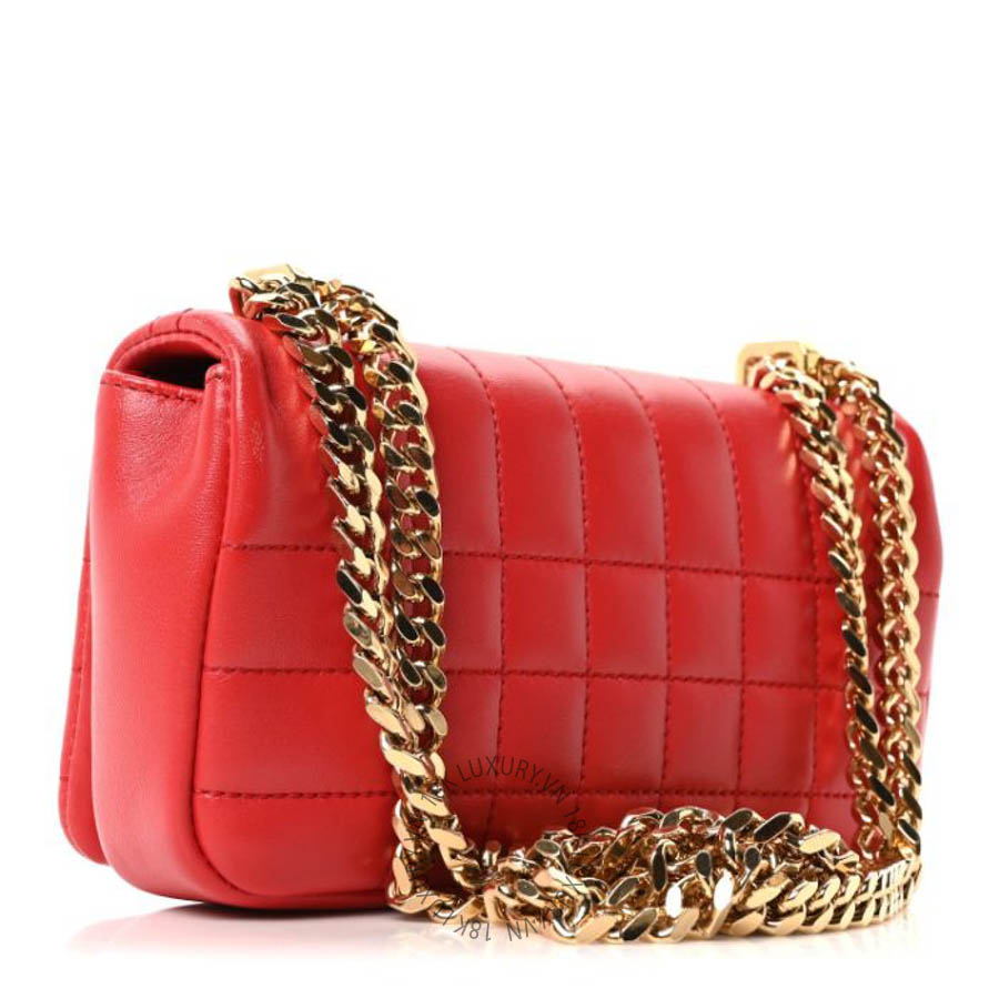 Túi xách đeo chéo Burberry Lambskin Quilted Mini Lola Bag Bright Red FPTG074