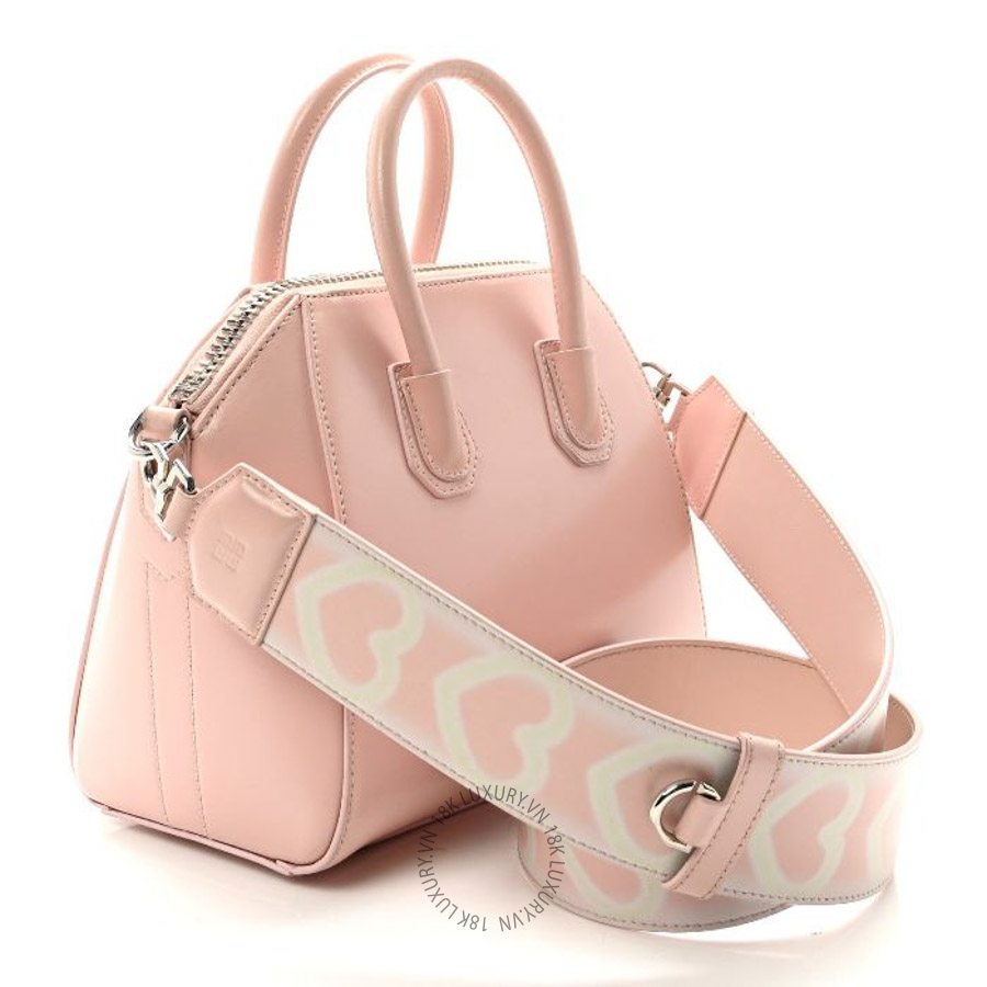 Túi xách đeo chéo Givenchy Box Calfskin Mini Heart Antigona Top Handle Bag Blush Pink TGV102