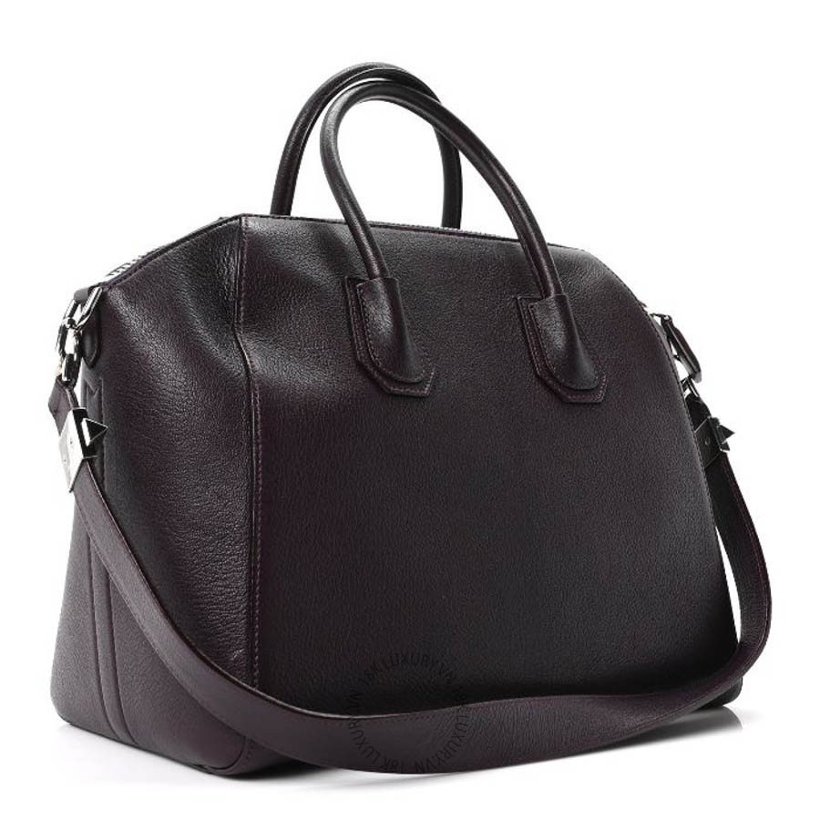 Túi xách đeo chéo Givenchy Sugar Goatskin Medium Antigona Oxblood đỏ mận đậm ngả tím TGV003