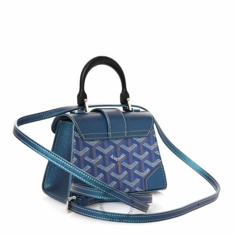 Túi xách đeo chéo Goyard Iridescent Goyardine Structure Nano Saigon Pearly Blue FPTG279