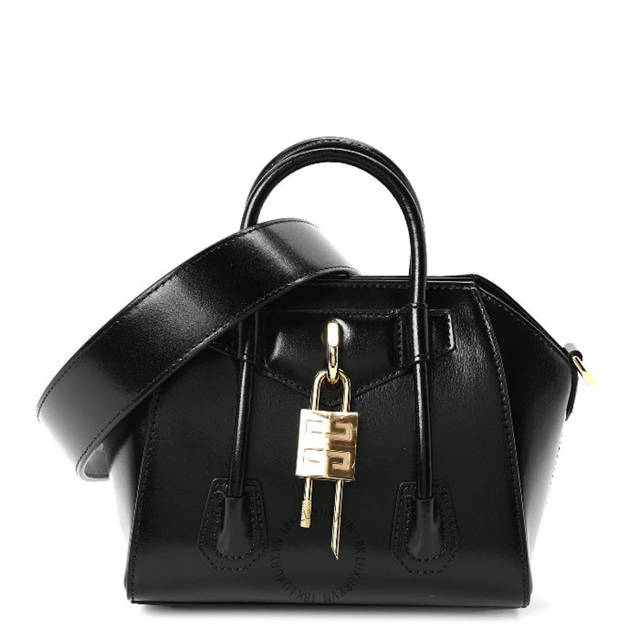 Túi xách đeo chéo mini Givenchy Box Calfskin Toy Lock Antigona Shoulder Bag Black TGV142