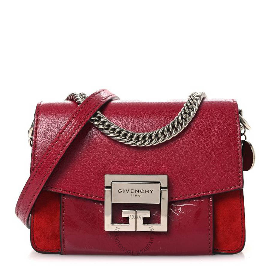 Túi xách đeo chéo mini Givenchy Goatskin Mini GV3 Shoulder Bag Cherry Red TGV150