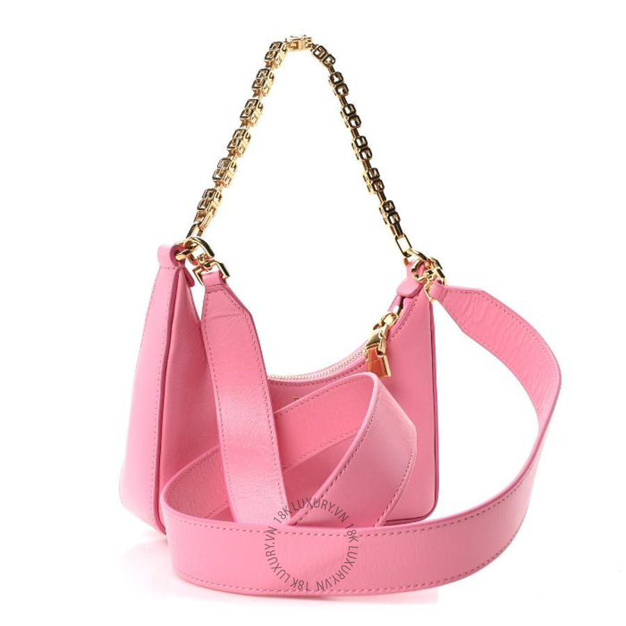 Túi xách đeo chéo mini Givenchy Smooth Calfskin Mini Moon Cut Out Shoulder Bag Bright Pink TGV110