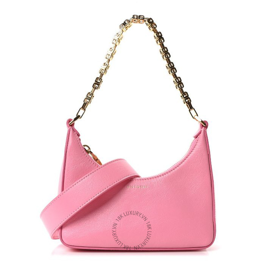 Túi xách đeo chéo mini Givenchy Smooth Calfskin Mini Moon Cut Out Shoulder Bag Bright Pink TGV110