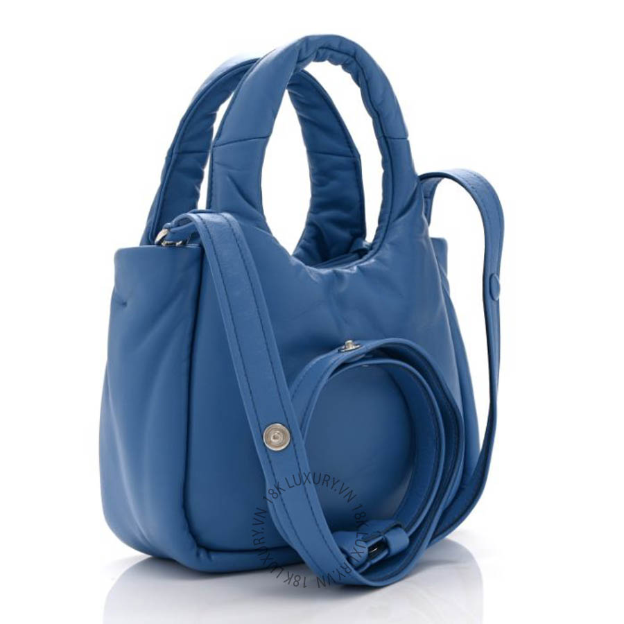 Túi xách đeo chéo Prada Nappa Soft Padded Small Double Handled Shoulder Bag Celeste FPTP344