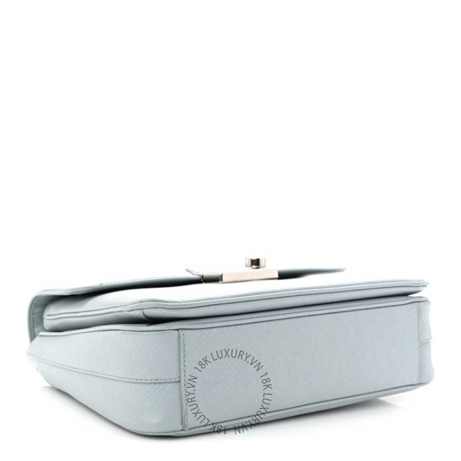 Túi xách đeo chéo Prada Saffiano Lux Sound Top Handle Light Blue FPTP031