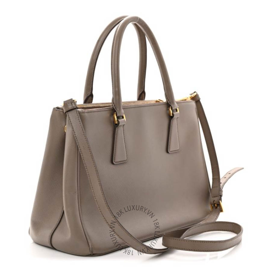Túi xách đeo chéo Prada Saffiano Small Galleria Double Zip Tote Argilla FPTP363