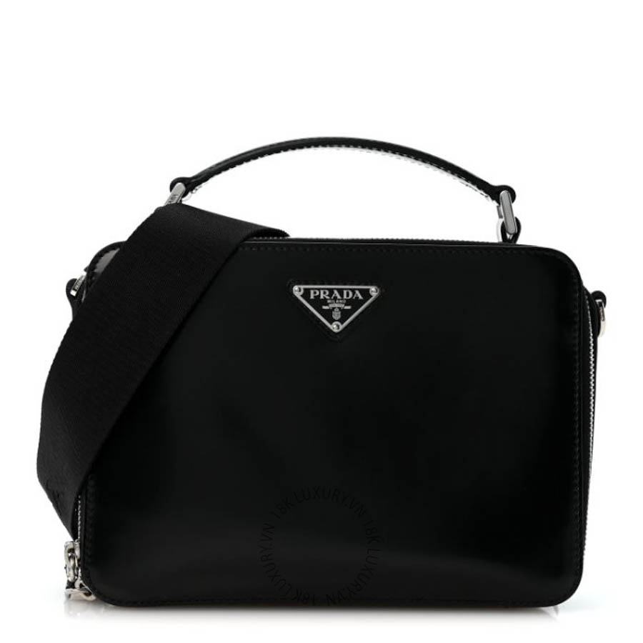 Túi xách đeo chéo Prada Spazzolato Medium Brique Crossbody Bag Black FPTP432