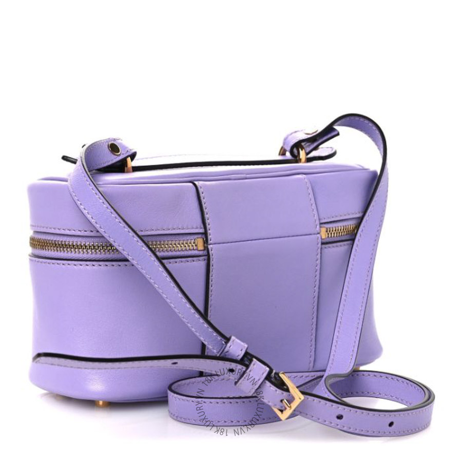 Túi xách đeo chéo Versace Lambskin Tag Vanity Bag Lilac TVS25