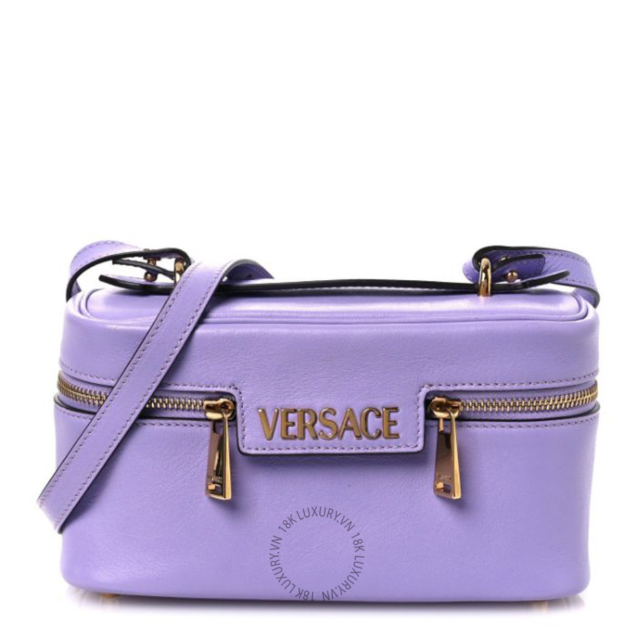 Túi xách đeo chéo Versace Lambskin Tag Vanity Bag Lilac TVS25