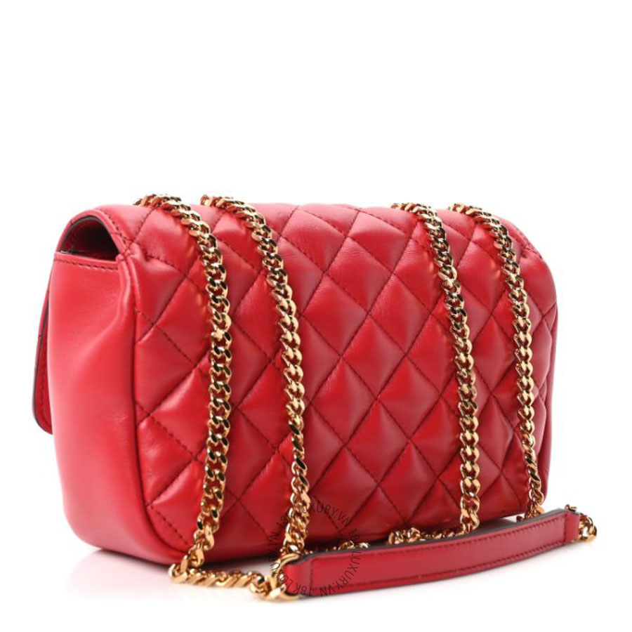 Túi xách đeo chéo Versace Nappa Quilted Medusa Chain Crossbody Red TVS09