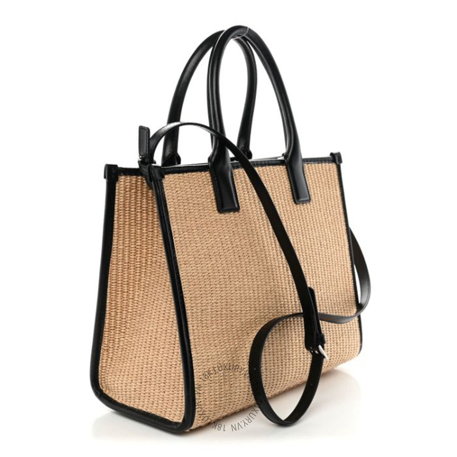 Túi xách đeo chéo Versace Raffia Studded La Medusa Tote Beige TVS13