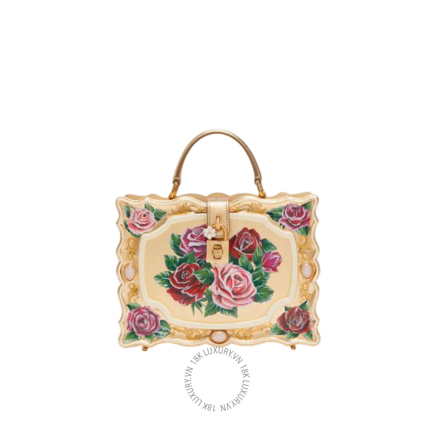 Túi xách Dolce Gabbana Dolce Box bag in golden hand-painted wood BB5970AZ3998L140