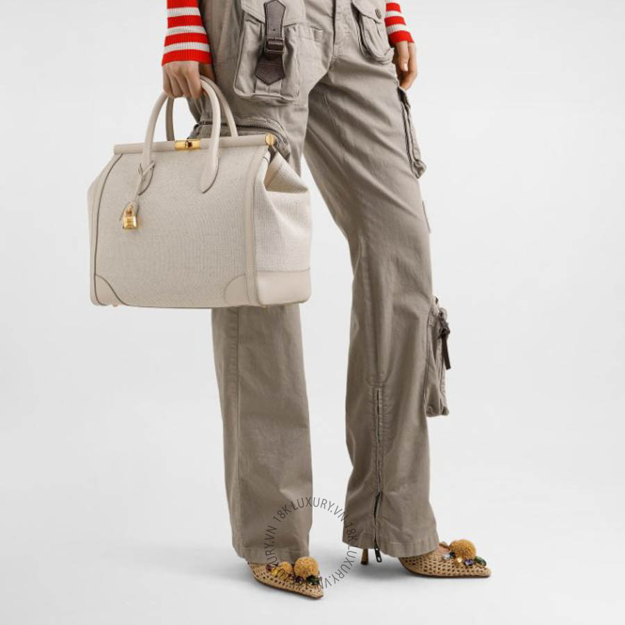 Túi xách Dolce Gabbana Marlene fabric and calfskin handbag BB7763A9AC88M043