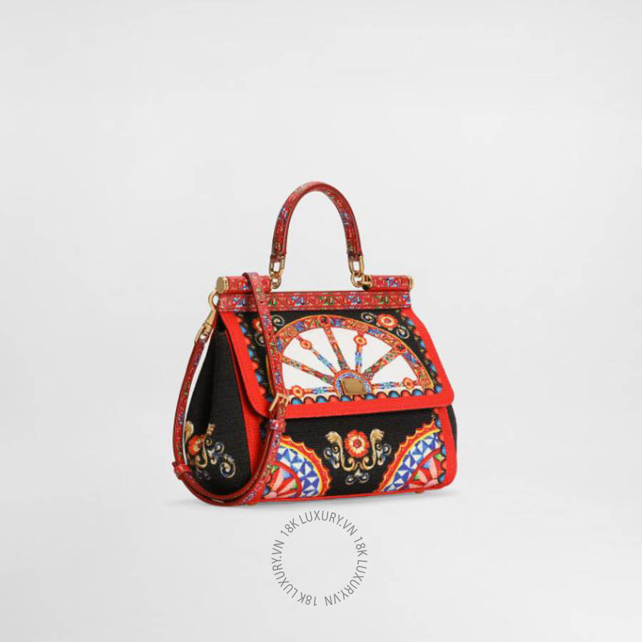 Túi xách Dolce Gabbana Small carretto-print Sicily handbag BB6003B0816HD6CK