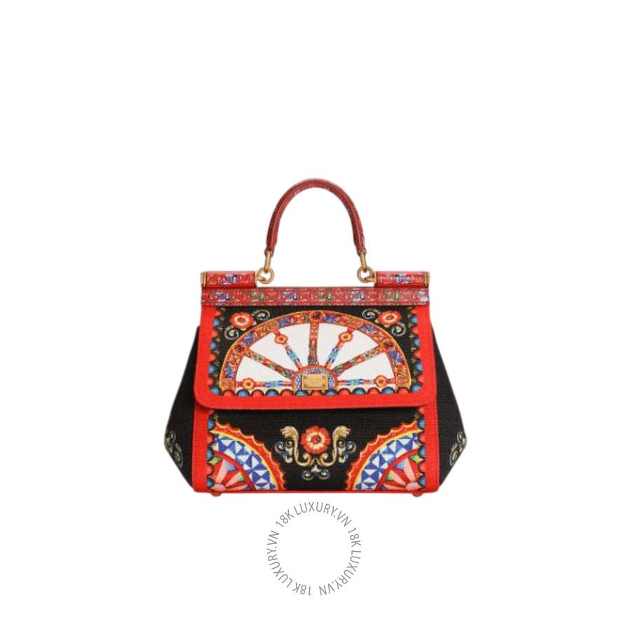 Túi xách Dolce Gabbana Small carretto-print Sicily handbag BB6003B0816HD6CK