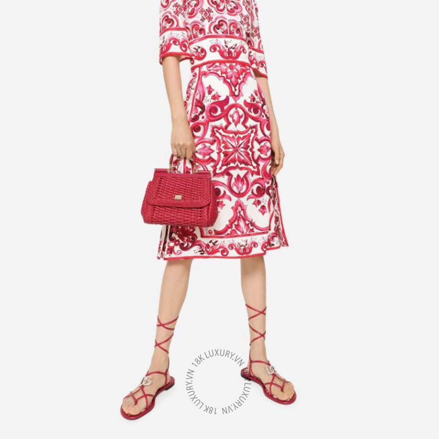 Túi xách Dolce Gabbana Small Sicily handbag in woven nappa leather BB6003AN55089417