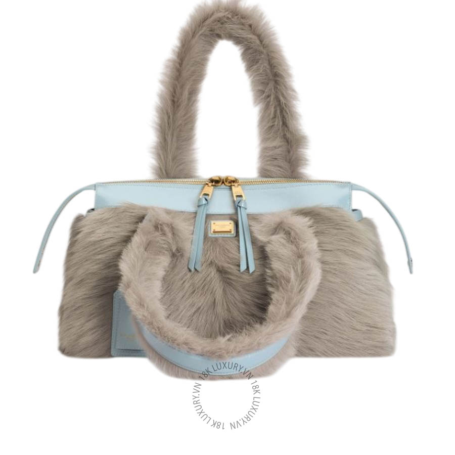 Túi xách Dolce Gabbana Vittoria shoulder bag in shearling and calfskin BB7953A07368B861