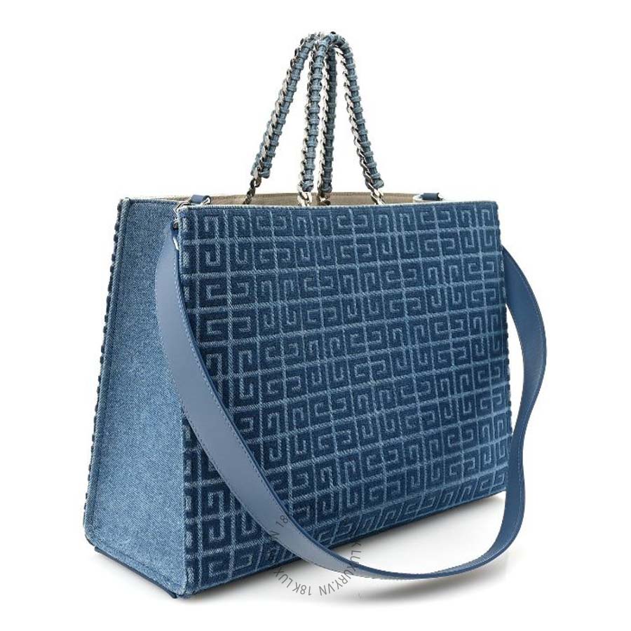 Túi xách Givenchy Denim 4G Medium Chain Tote Blue TGV137