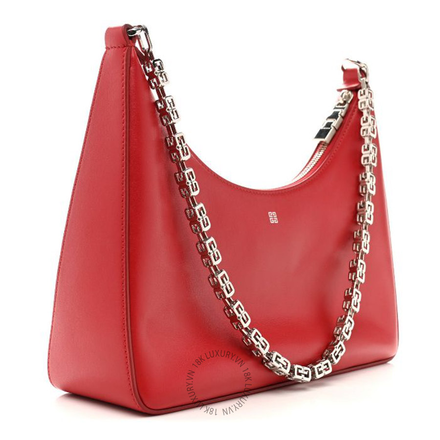 Túi xách Givenchy Smooth Calfskin Small Moon Cut Out Shoulder Bag Dark Red TGV138