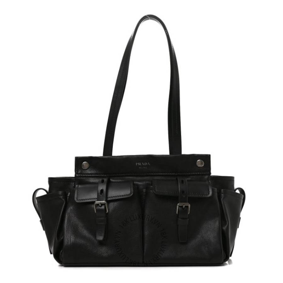 Túi xách Prada Buffalo Medium Route Tote Bag Black FPTP649
